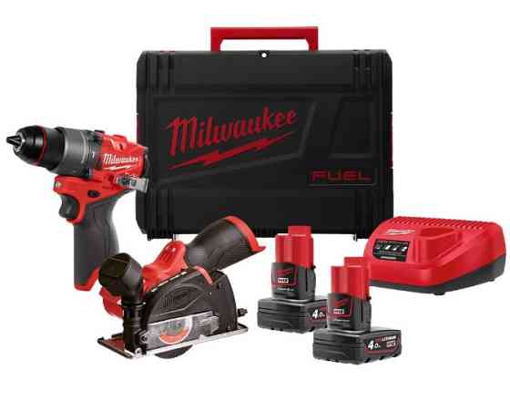 Набір акумуляторних інструментів M12FPP2G2-402X MILWAUKEE (дриль-шурупокрут M12 FUEL FPD2-0, шліфмашина Одеса