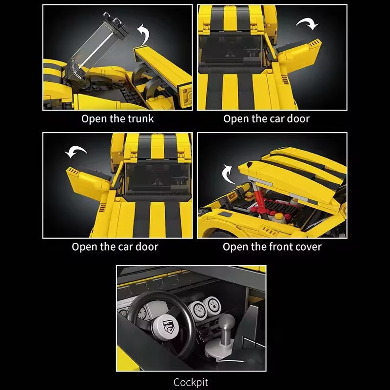 Конструктор Спортивная машина “Viper” на 1236 деталей,жёлтая Каменец-Подольский - изображение 3