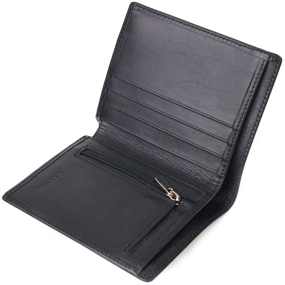 Мужское портмоне из натуральной гладкой кожи CANPELLINI 21500 Черное Киев - изображение 6