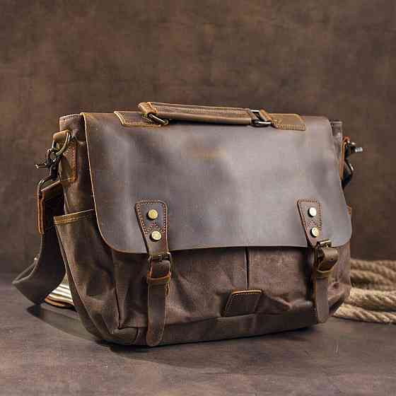 Солідний портфель на плече Vintage 20119 Коричневий Київ