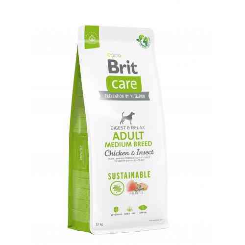 Корм сухий Brit Care Dog Sustainable Adult Medium Breed для дорослих собак середніх порід з куркою та комахами 12 кг Київ