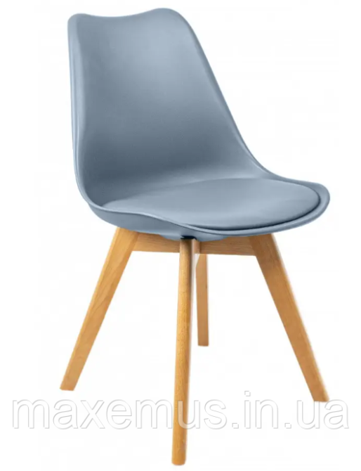 Кресло кухонное Bonro B-487 табурет на ножках дерево бук стул с мягким сидением в офис и гостинную серый Мостиська - фото 1