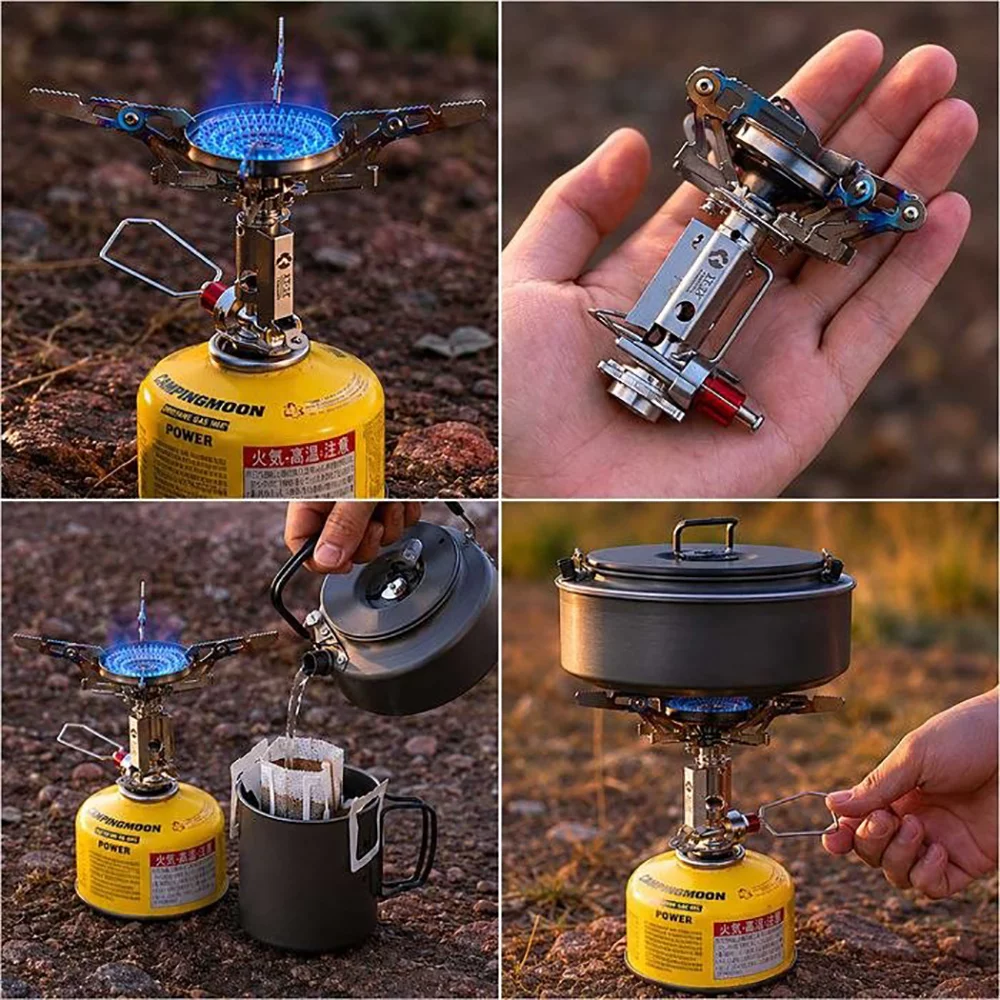 Газовий пальник Campingmoon XT-2F з чохлом (титановий) Вінниця - фото 9