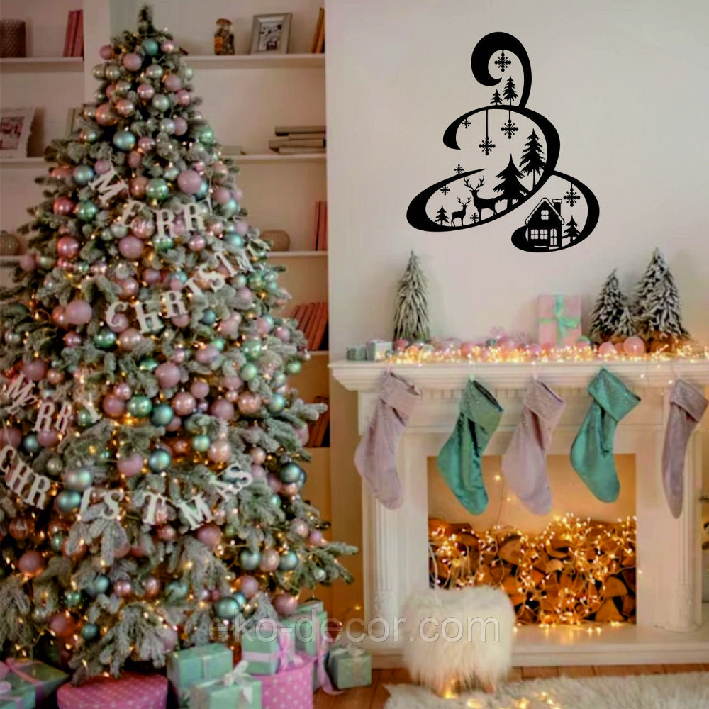 Декоративное настенное Панно «Новый год», Декор на стену 70*61 см, Чёрный Киев - изображение 6