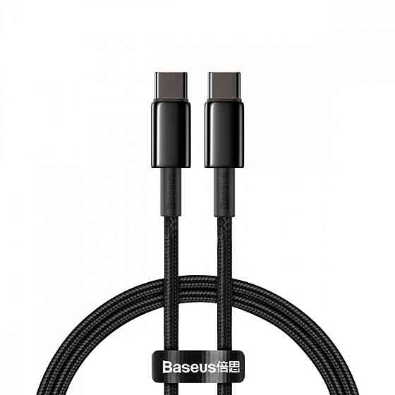 Кабель Baseus Tungsten Gold Type-C to Type-C 100W 1м чорний Львов