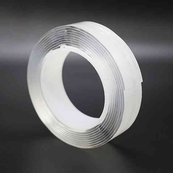 Прозрачный двухсторонний скотч RESTEQ 30 мм x 1 мм — универсальная лента 5 метров для крепления предметов Киев