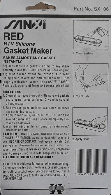 Силиконовый герметик (жидкая прокладка) SANOI (полный аналог ABRO) на блистере 85 грамм (КРАСНЫЙ) Павлоград - изображение 2