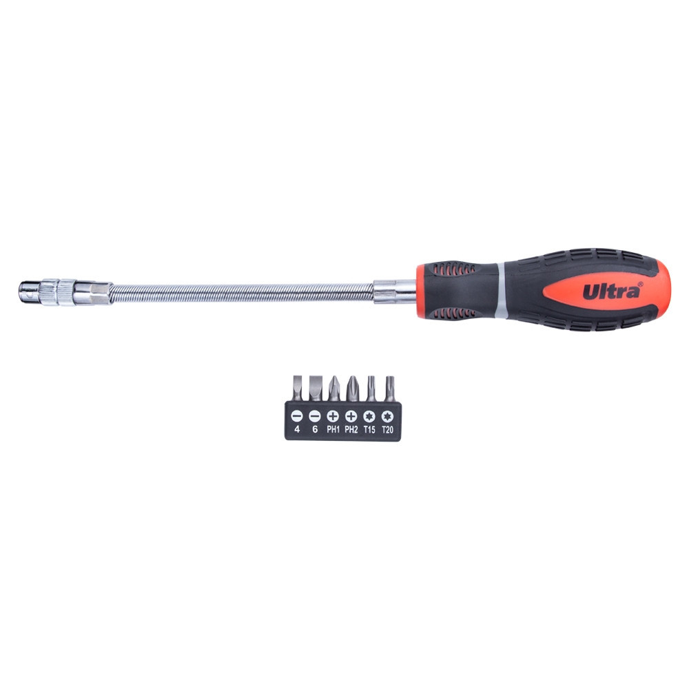Отвертка с гибким валом + биты 6шт S2 Profi ULTRA (4000702) Ровно - изображение 1