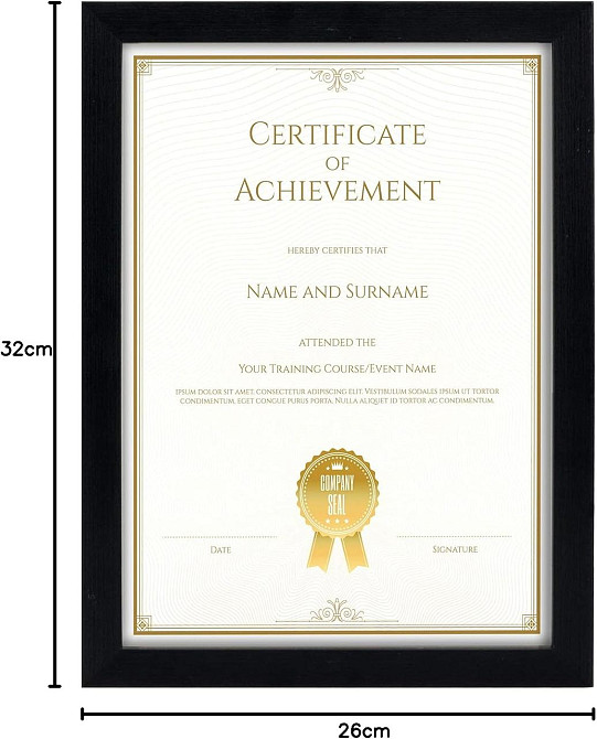 Рамка для фотографій, дипломів, сертифікатів 2 шт A4, дерев'яна чорна настінна з плексигласом GraduatePro 21x29 см Київ - фото 10