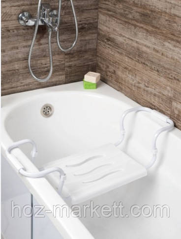 Сиденье в ванную на белой металлической трубе  регулируемое Primanova KV 03 - 02 Харьков - изображение 1