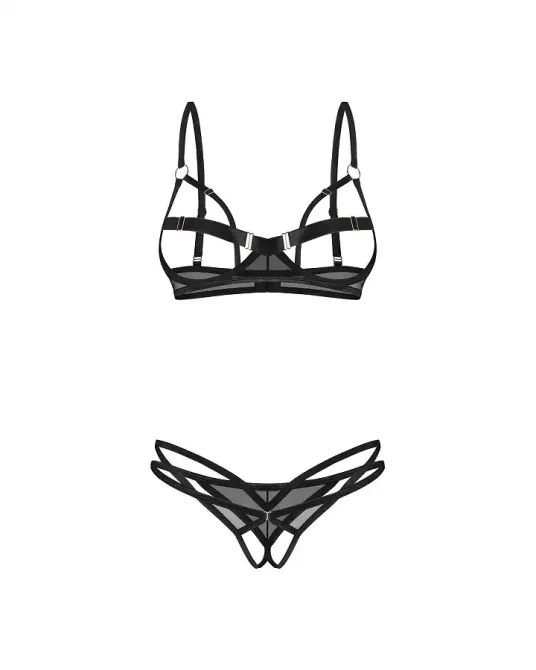 Комплект Obsessive Euridia 2-pcs crotchless set XL/2XL Львів - фото 4