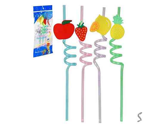 Трубочка пластик 26см Fruits 4шт/уп R37404 ТМ STENSON Киев