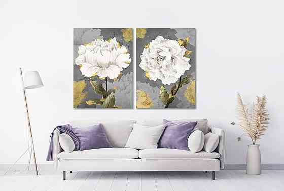 Модульная картина в гостиную / спальню   Білі квіти  TLV-2_064 90x132 см Київ