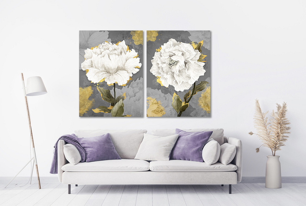 Модульная картина в гостиную / спальню   Білі квіти  TLV-2_064 90x132 см Київ - фото 2