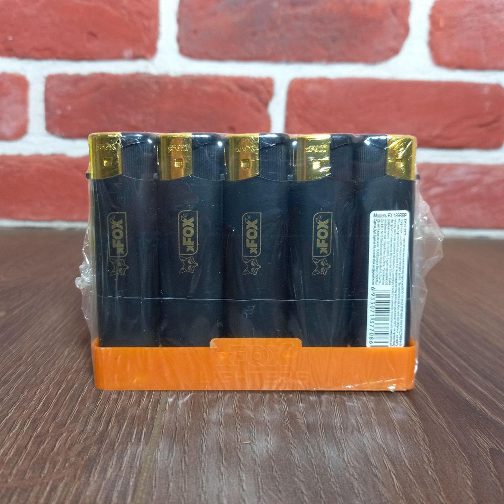 Зажигалка прорезиненная черная уп/50шт Фокс Харьков - изображение 5