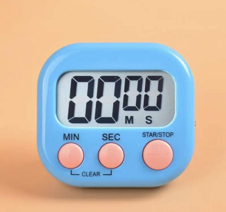 Таймер для кухні, зворотній відлік, колір синій, ЖК-дисплей, на магніті та підставкою на задній частині виробу Київ - фото 1