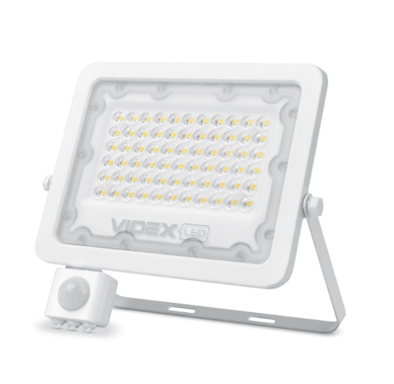 LED Прожектор 50W 5000К 220V з датчиком руху та освітлення білий VL-F2e505W-S Videx Житомир