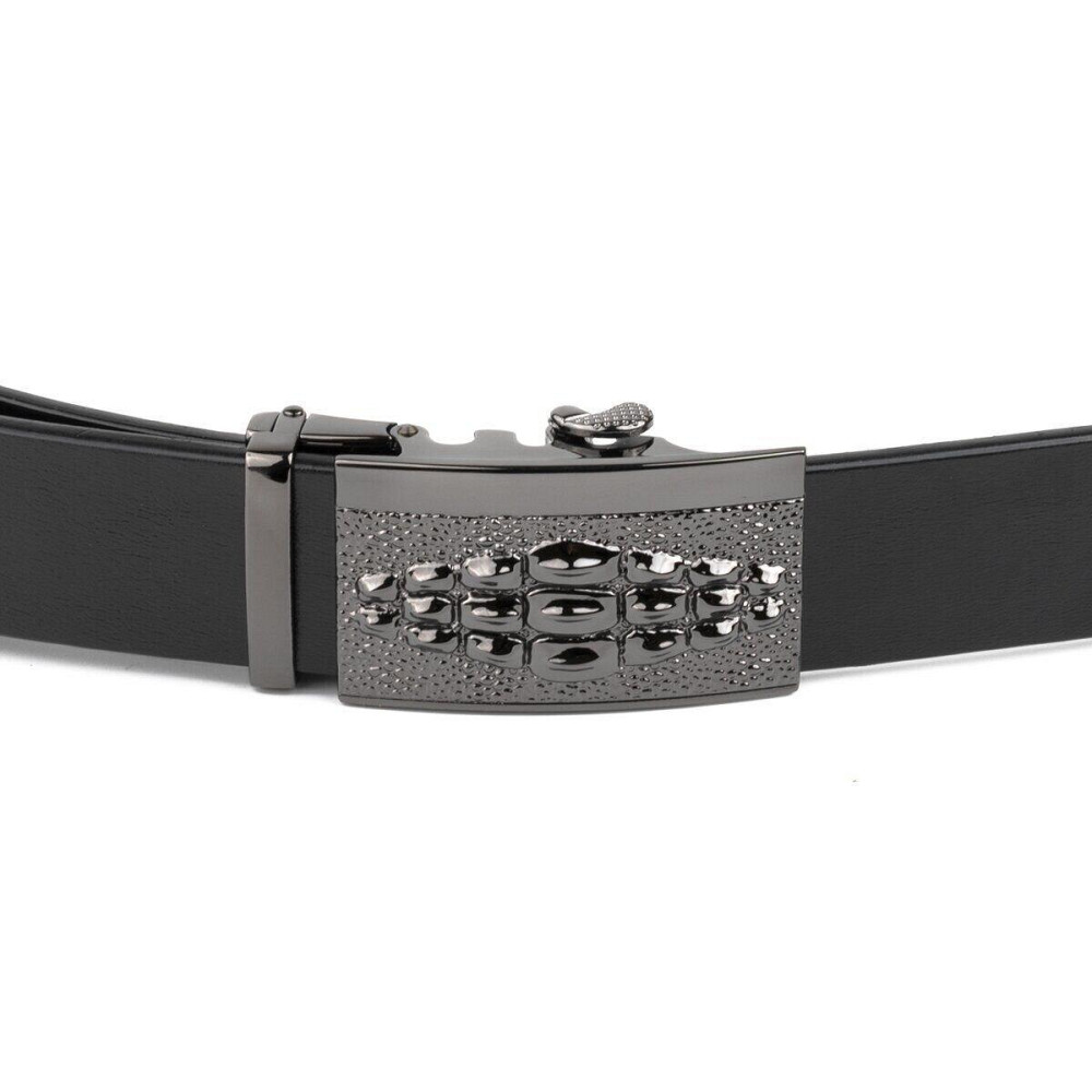 Ремінь чоловічий з пряжкою автомат і силуетом під екзотику Vintage 20300 Чорний Київ - фото 4