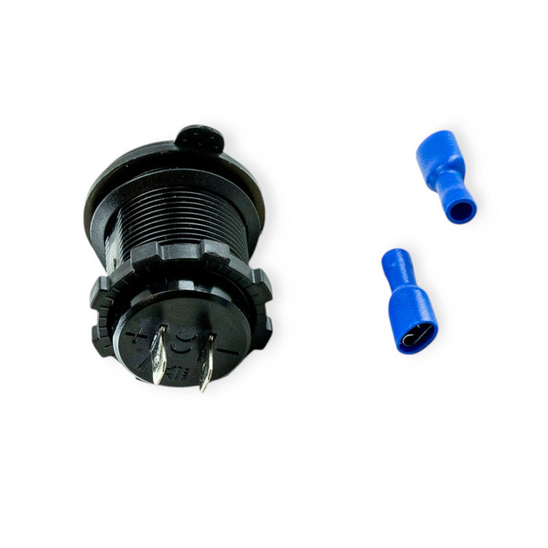 Гніздо врізне 2 USB 1A, 2,1A, 12-24В, кришка, з вольтметром та підсвічуванням зеленою Мукачево - фото 1