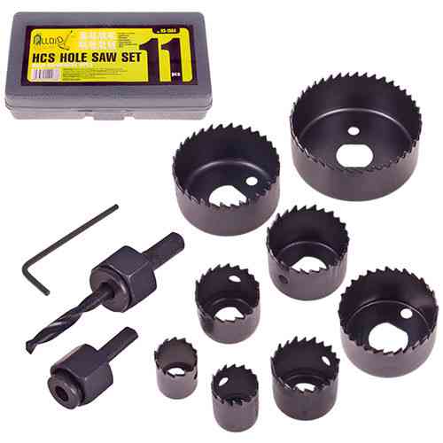 Набір корончастих фрез по дереву 11 предм (19, 22, 29, 32, 38, 44, 51, 64мм) Alloid Одеса