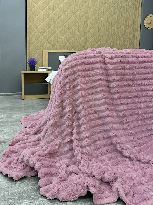 Плед-покривало смужка Шарпей 210х220 см (+-10см) Ліловий (87-198) Київ - фото 7