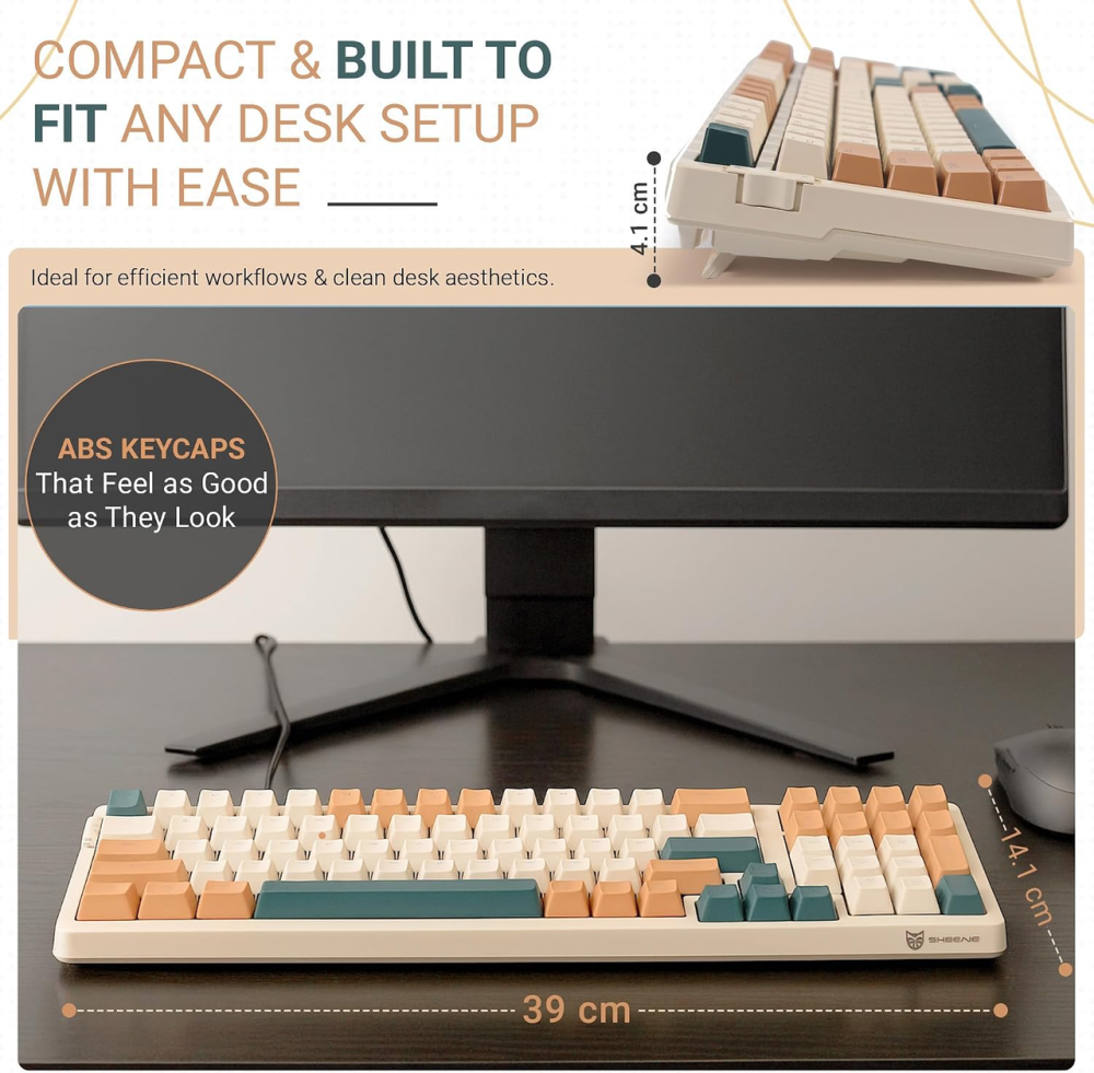 Механічна клавіатура Qisan 100 клавіш, 98%, Bluetooth/2.4 ГГц/USB-C, Brown Switch, Hot-Swap, RGB, US Layout Київ - фото 8