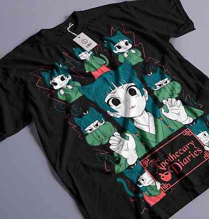 Футболка для хлопчика з аніме принтом Маомао Апотхекарй Діаріес Ессентіал оверсайз (зріст від 165 до 180) Чорний AnimeJ0834m Дніпро