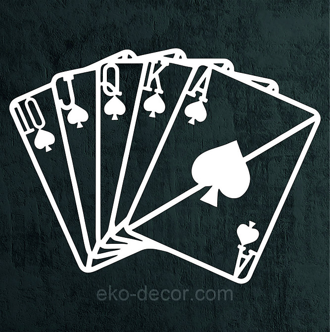 Декоративне настінне Панно «Карти» Декор на стіну 50*38 см, Білий Київ - фото 4