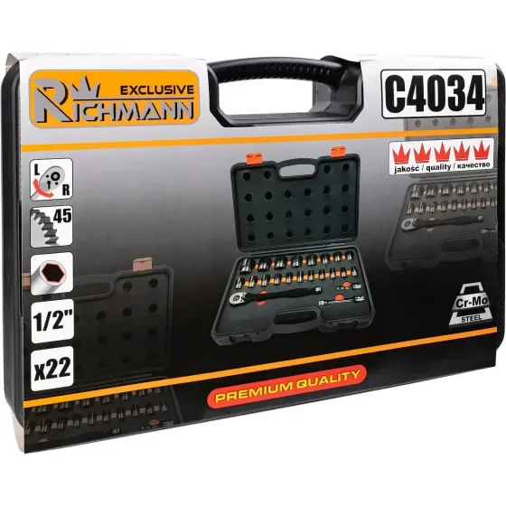Набір головок ударних Richmann C4034 1/2" 22елем. + трещітка Коломыя