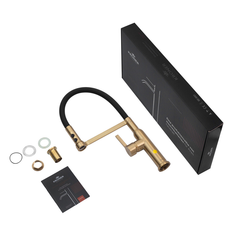 Смеситель для кухни Kroner KRP Ersel - GBG03112BLK Киев - изображение 10