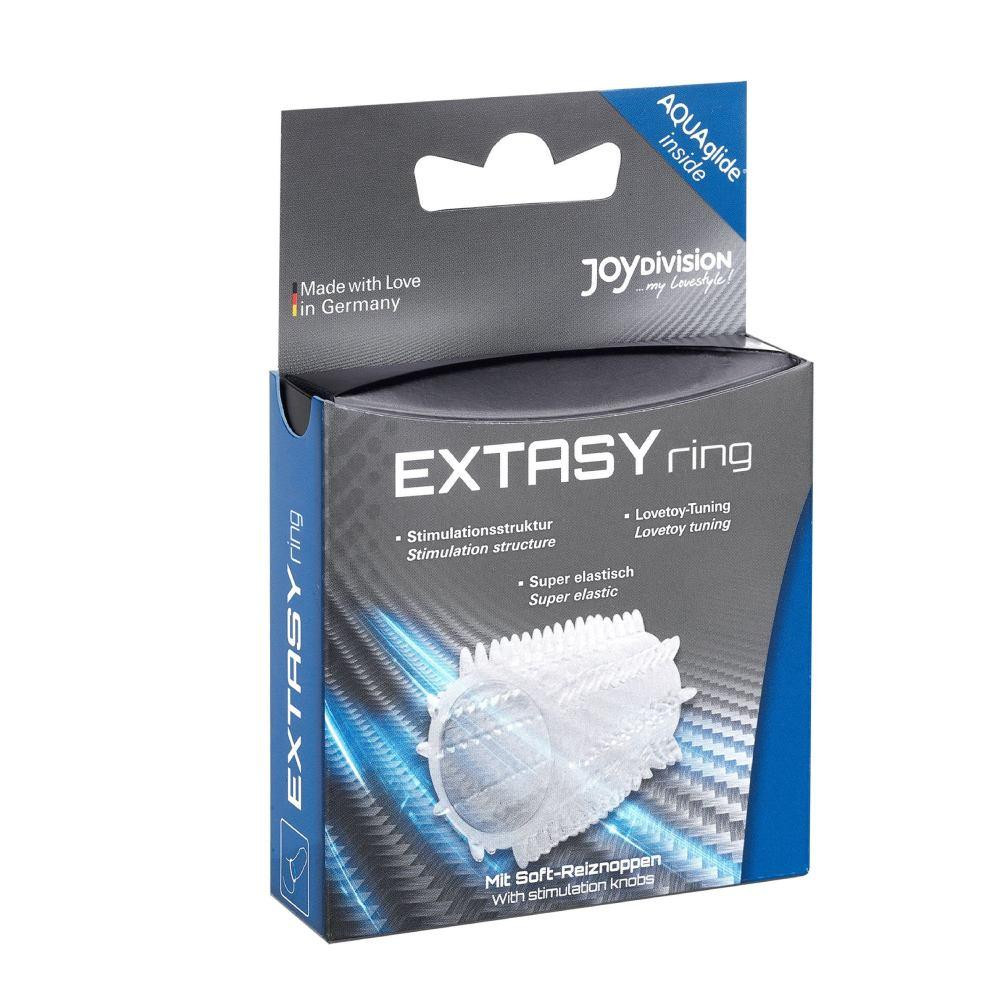 Эрекционное кольцо Joydivision EXTASYring Transparent из эластичного силикона, прозрачное, 4 × 1,5 Sex Aura Киев - изображение 2