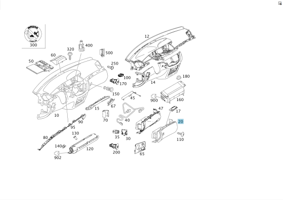 Mercedes-Benz  A2216800191 9E71 Бардачок - ящик рукавички чорний S-class short W221 S-class long V221 Одеса