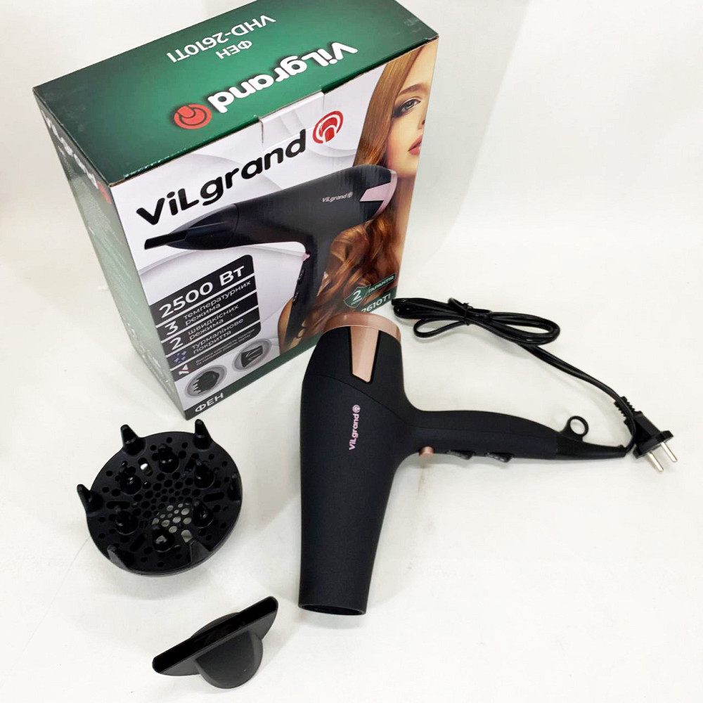 Професійний фен для об'єму Vilgrand, Фен-стайлер для сушіння волосся Фен побутовий волосся WQ-30 Івано-Франківськ - фото 9