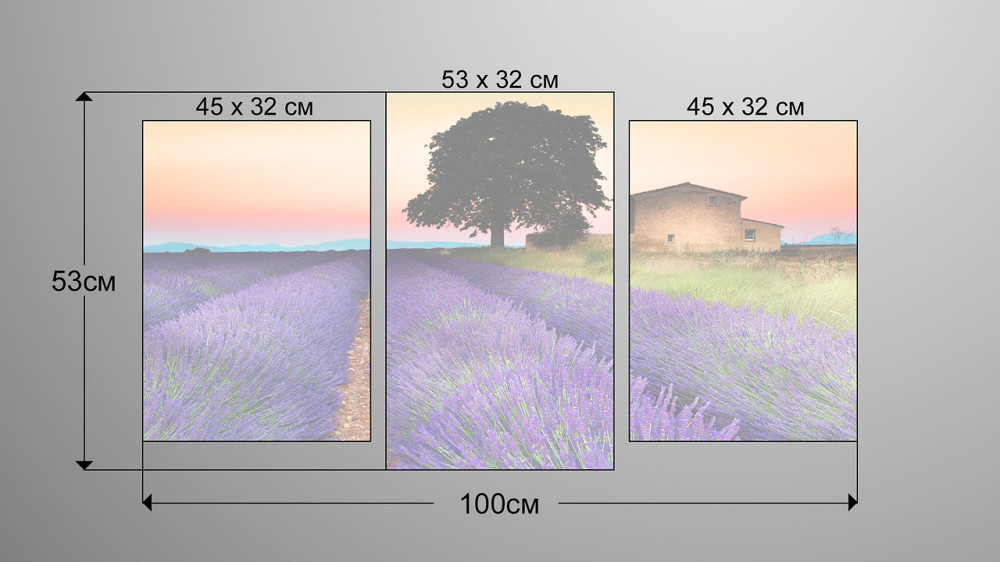 Модульна картина Будинок Лаванда Art-50_3 Київ - фото 3
