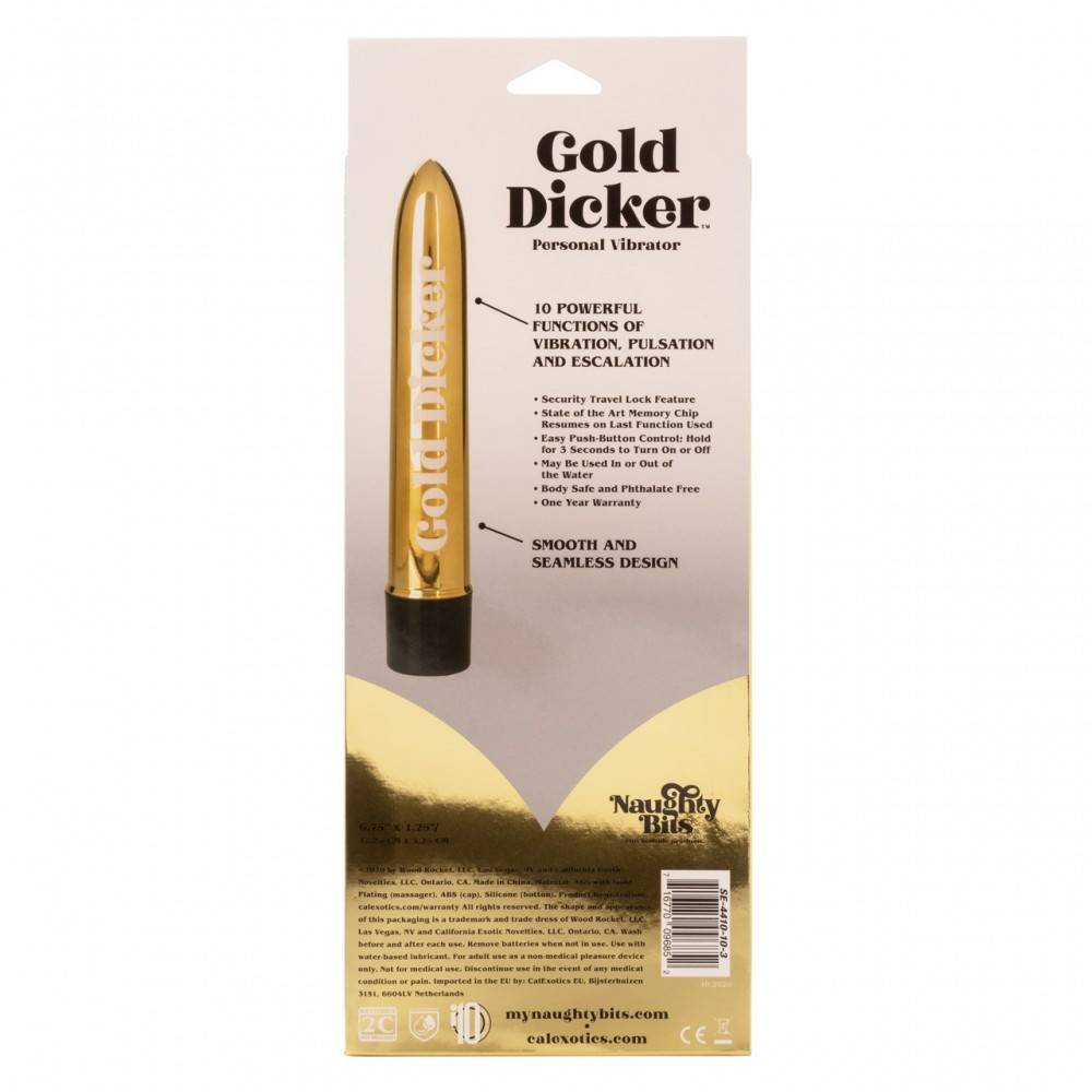 Вибратор Naughty Bits Gold Dicker Vibe Sex Aura Киев - изображение 8