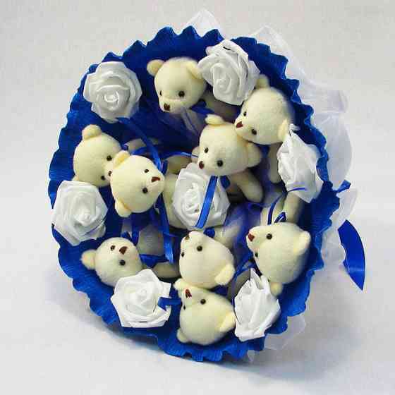 Букет из мягких игрушек 9 мишек 5339IT синий Винница