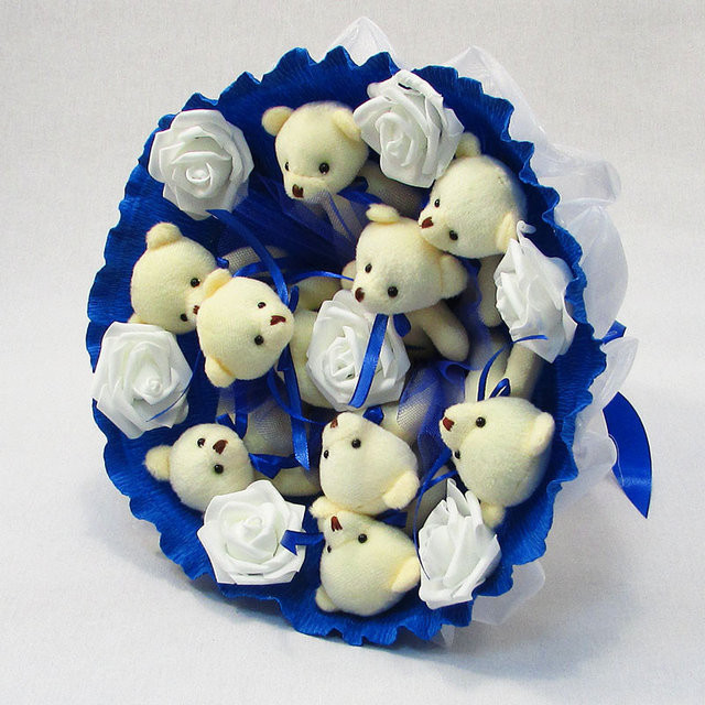 Букет из мягких игрушек 9 мишек 5339IT синий Винница - изображение 2