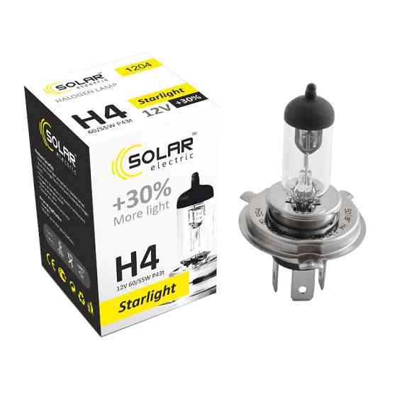 Галогенова лампа Solar H4 12V 60/55W P43t-38 Starlight +30% Львів