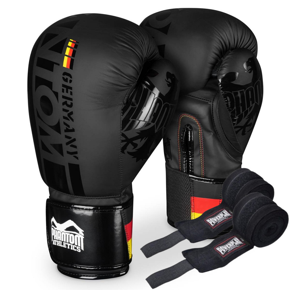 Боксерські рукавиці Phantom Germany Black 12 унцій (Бинти 4м. в подарунок) Кам'янське - фото 1