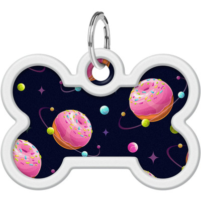 Адресник для тварин WAUDOG Smart ID з QR паспортом "Всесвіт пончиків", кістка 40х28 мм (0640-0218) Вінниця - фото 2