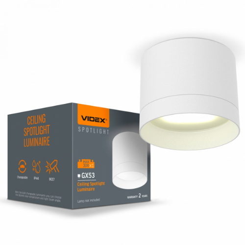 LED Світильник під лампу GX53 накладний білий VL-SPF19A-W Videx Житомир