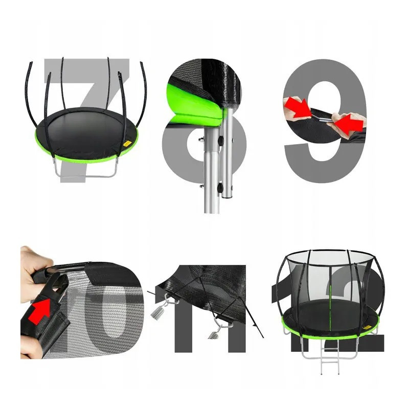 Батут Just Fun 244 см Premium Чорний внутрішня сіткa Київ - фото 4