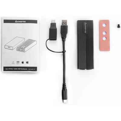 Кишеня зовнішня Chieftec USB 3.2 Gen2 Type-C M.2 PCIe NVMe/SATA SSD (CEB-M2C-TL) Вінниця