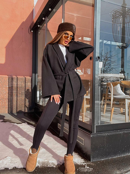 Женский стильный повседневный костюм кимоно + леггинсы турецкая ангора вязка Одесса - изображение 14