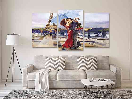 Модульна картина у вітальню/ спальню Париж кохання Art-517_3 Київ