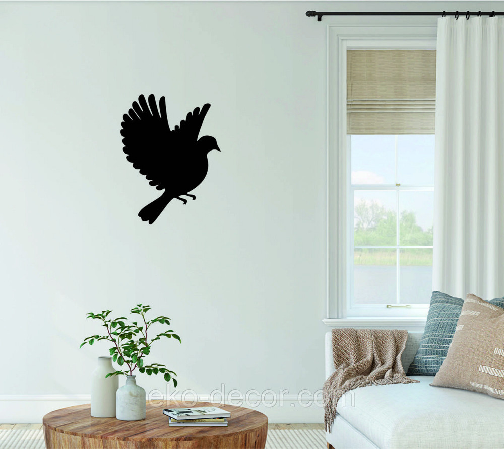 Декоративное настенное Панно «Птичка» Декор на стену(цена за 1шт) 30*21, Черный Киев - изображение 3