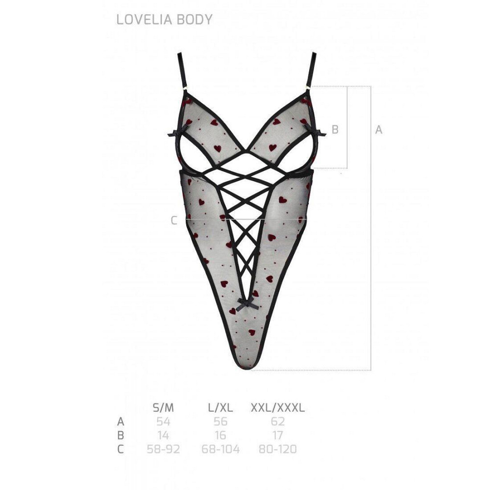 Еротичний боді з малюнком Passion LOVELIA BODY XXL/XXXL, black Sex Aura Київ - фото 7