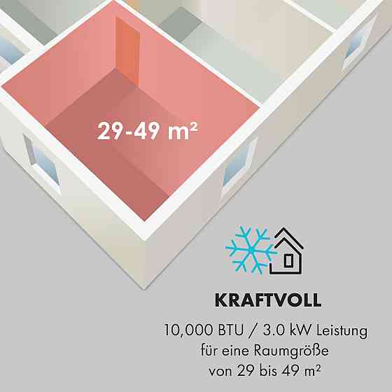 Мобильный кондиционер Metrobreeze Rome 10 000 BTU/3,0 кВт Пульт дистанционного управления EEC A+ черный Черный Ровно