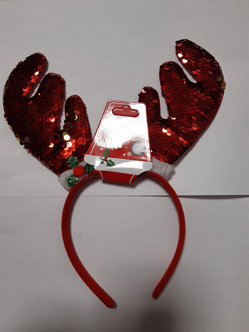 Обруч новорічний з паєтками універсальний різнобарвний Київ - фото 1