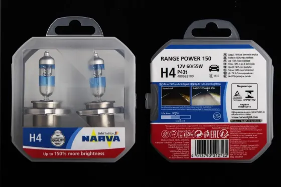 Лампа галогована 12 у H4/P43t Narva 60/55 +150% Range Power (2 шт). Вінниця